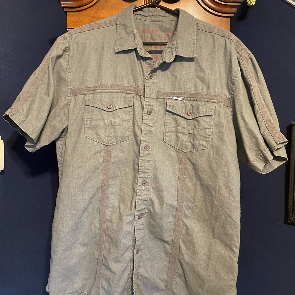 Marc Anthony Gray Short Sleeve Men's Shirt